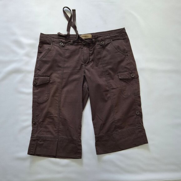 Denver Hayes Vintage Modern Fit Women's Bermuda Shorts Size 14 Brown Cotton - Picture 1 of 15